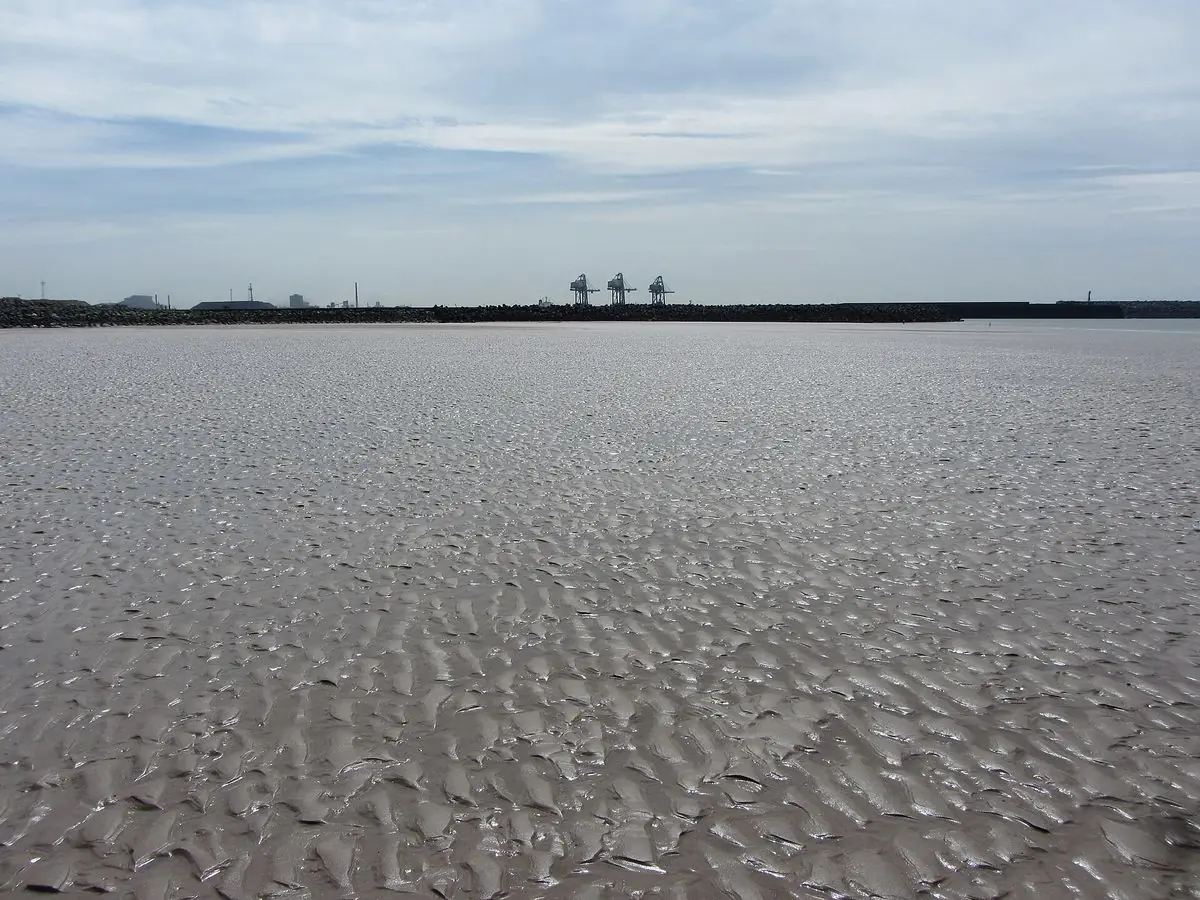 Ripples left in the sand at low tide on Aberavon Sands
