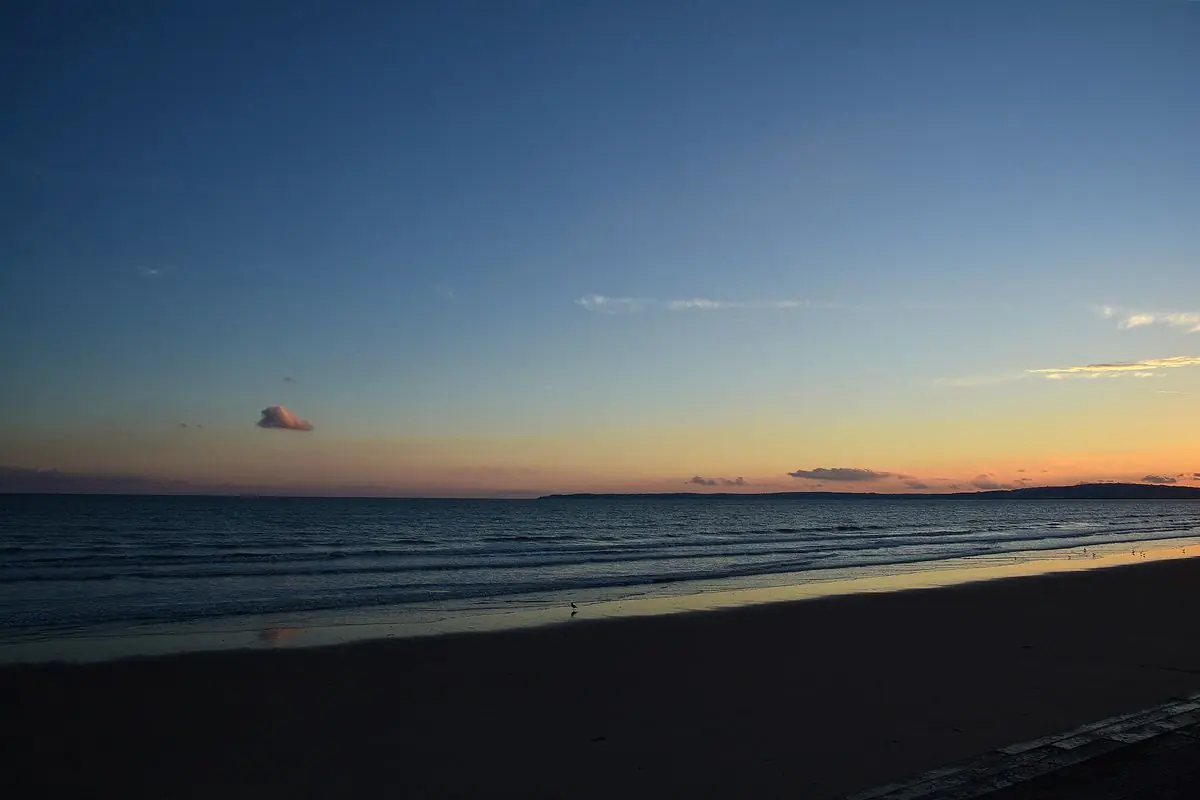 The last orange light over Swansea Bay from Aberavon Sands